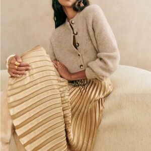 NWT Sezane Dune Skirt in Gold